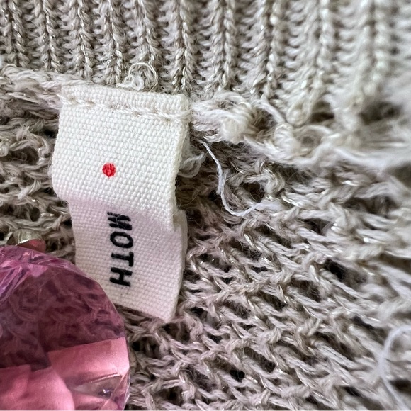 MOTH sparkly gold cardigan glitter button up crochet knitted cute  Anthropologie - Picture 11 of 12